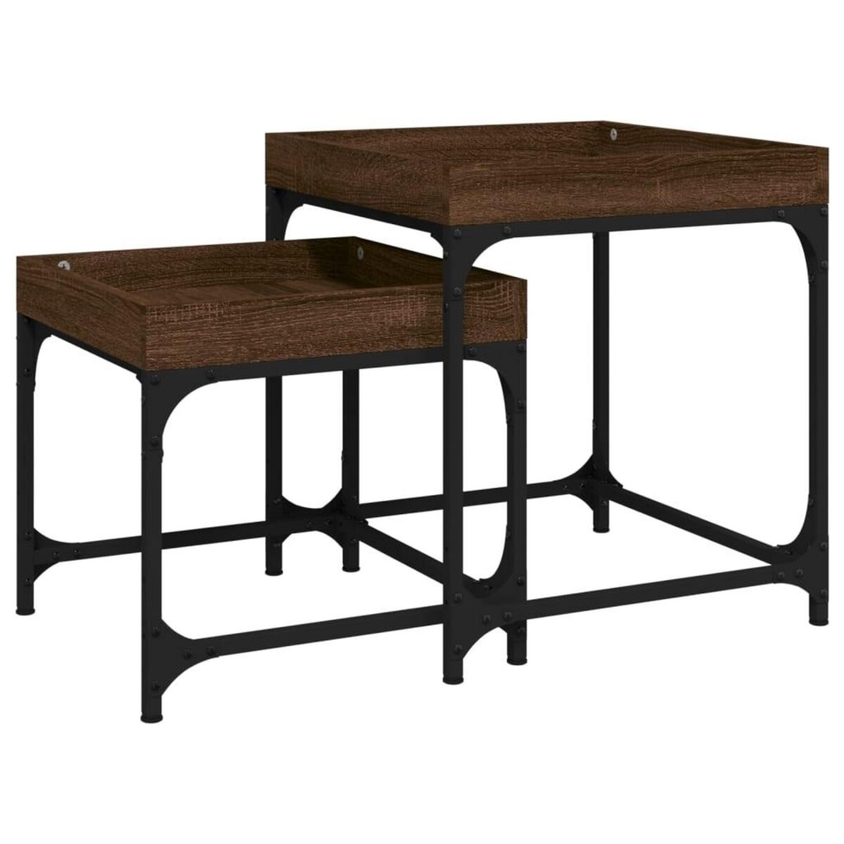VIDAXL Tables d'appoint 2 pcs Chene marron Bois d'ingenierie