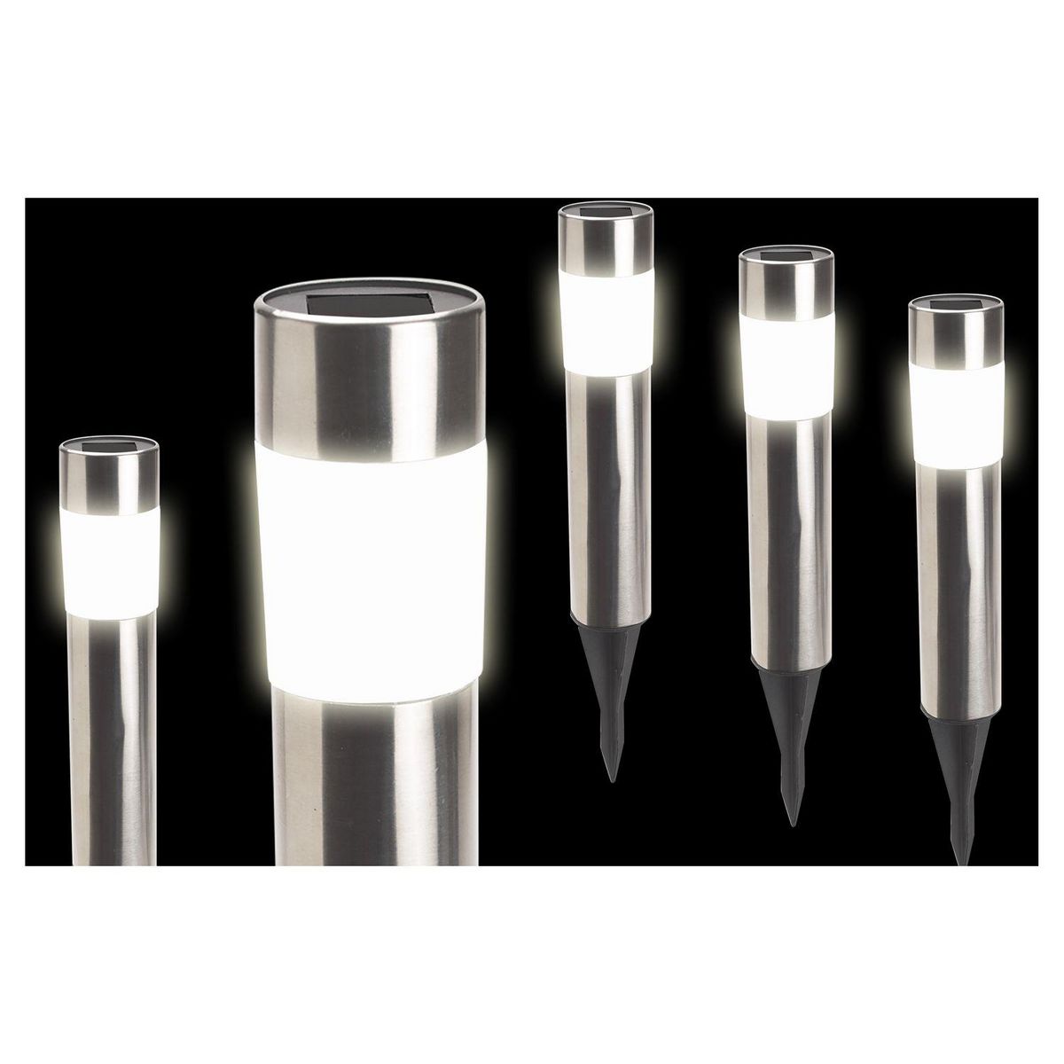 Inkazen Lot de 4 bornes tube solaire Gris