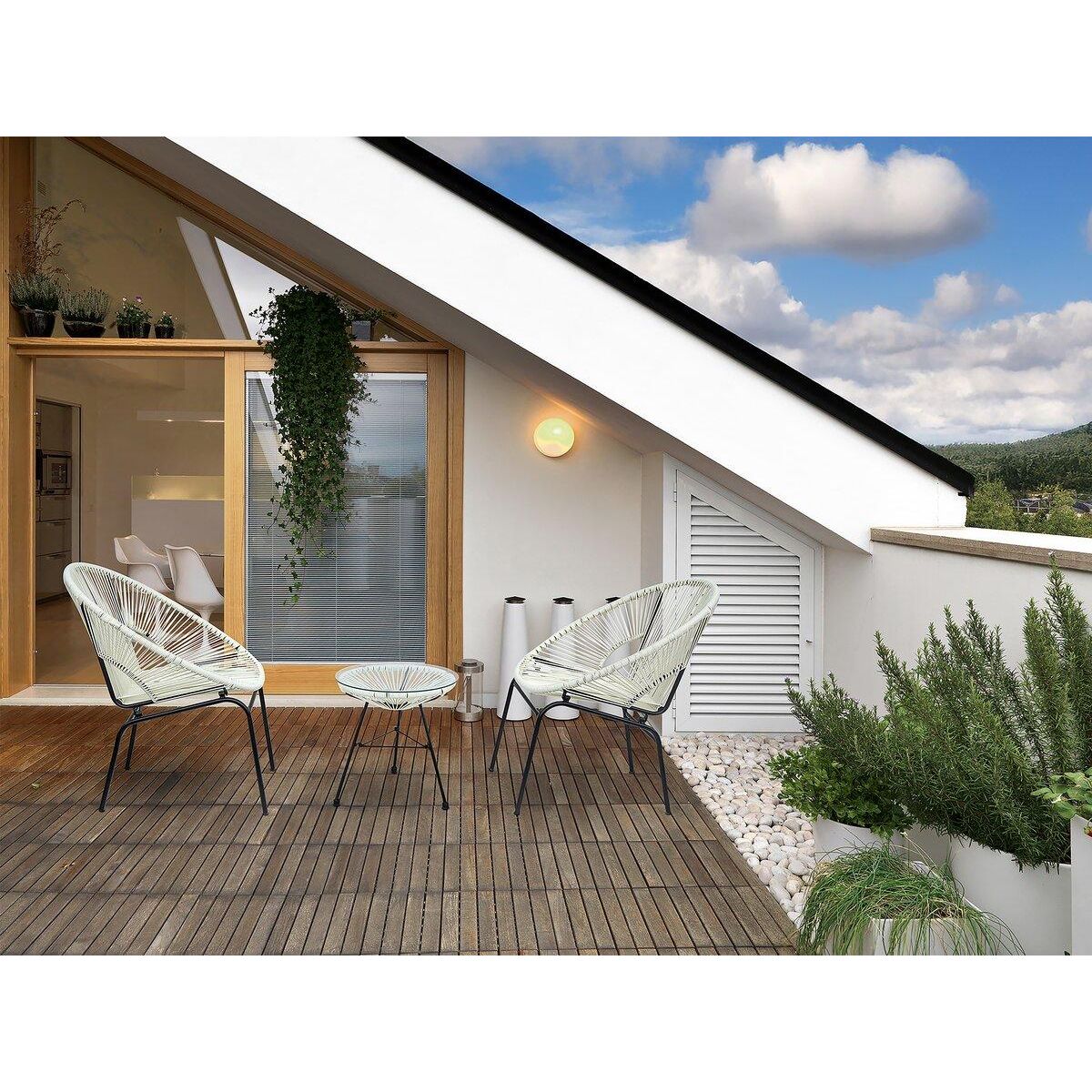 Habitat et Jardin Salon de jardin acapulco  Poli - 2 places - Blanc