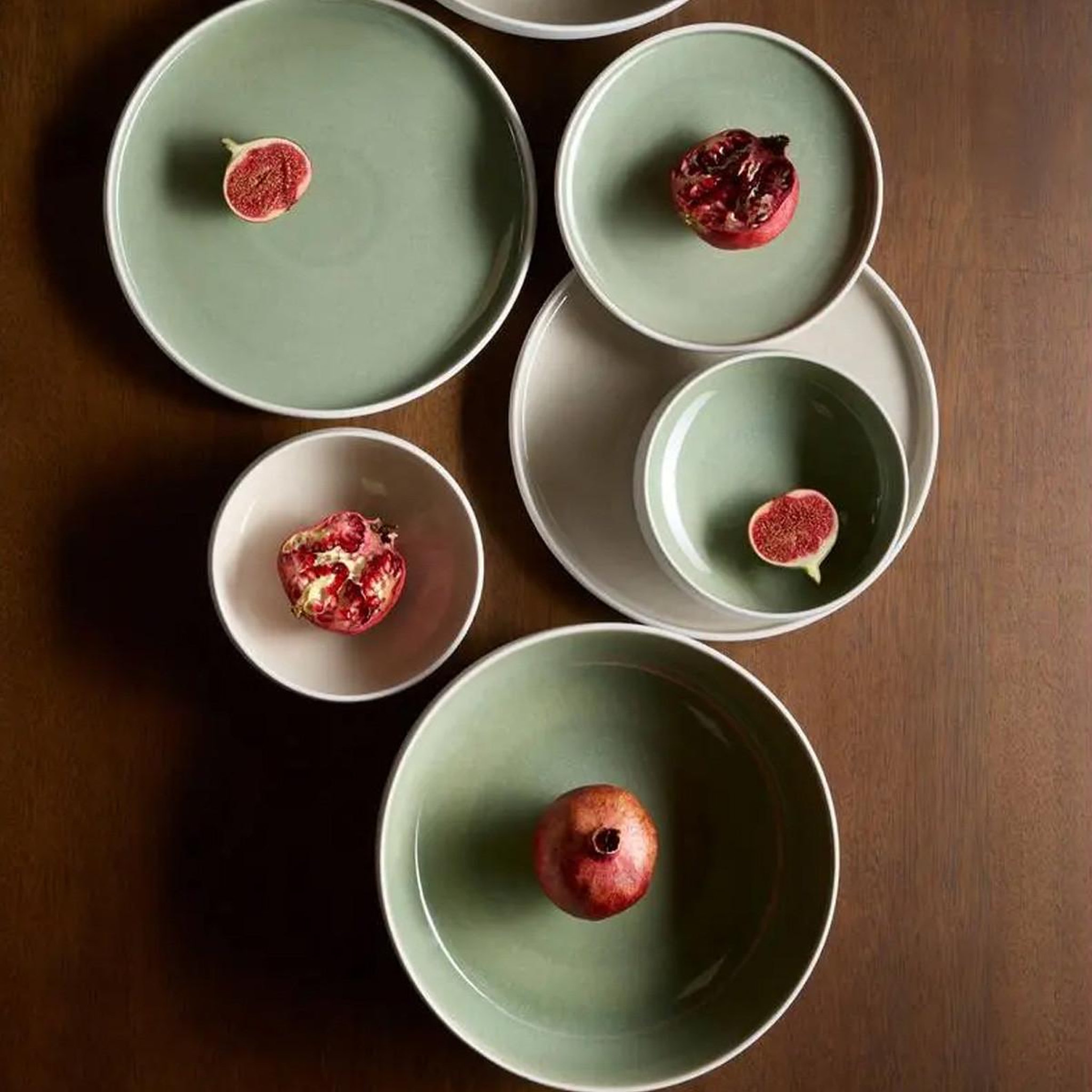 Voir la diapositive 3 : SECRET DE GOURMET Lot de 6 assiettes plates  chiara  27cm vert