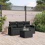 Voir la diapositive 1 : VIDAXL Salon de jardin 4 pcs avec coussins noir resine tressee