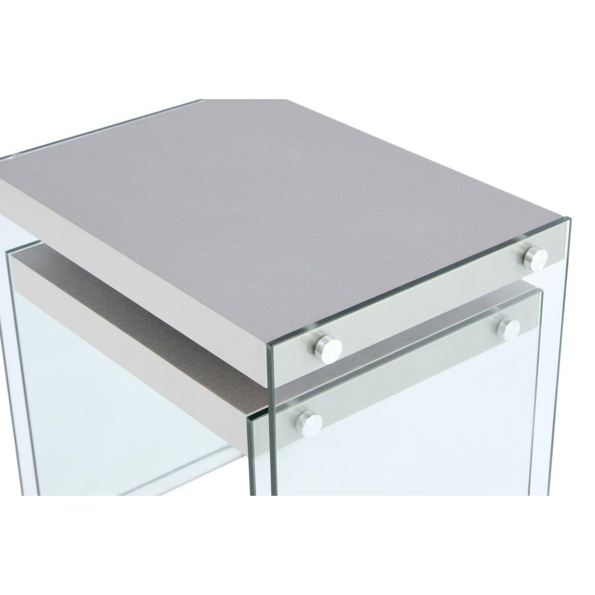 Voir la diapositive 3 : Paris Prix Lot de 2 tables d'appoint  elementary  46cm argent