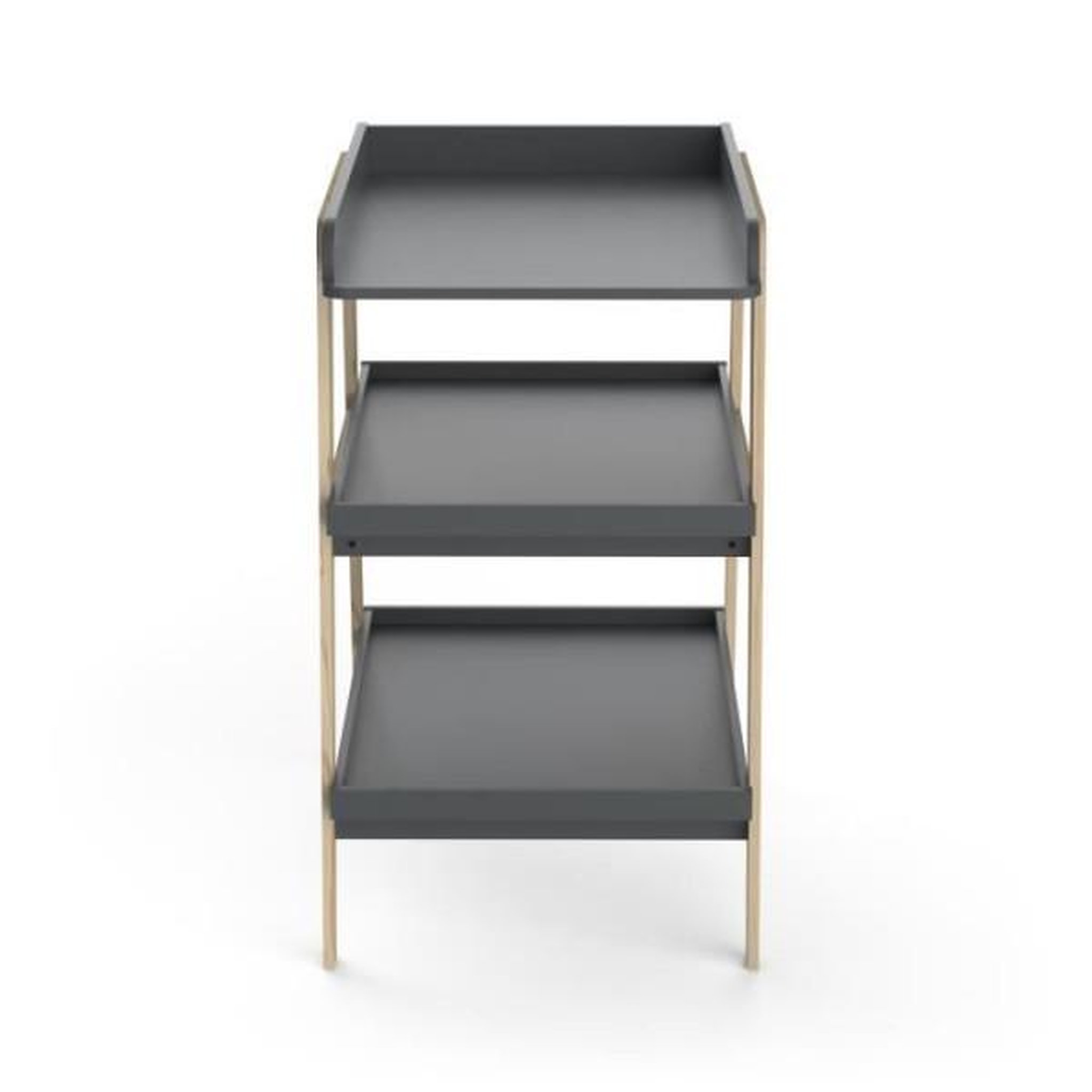 Voir la diapositive 2 : Demeyere Table a langer TSUGA - Bois massif et MDF - L.58 x P.71,1 x H.101,2 cm - Pour matelas 50x70 cm - Gris graphite