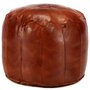 VIDAXL Pouf 40 x 35 cm Brun roux Cuir veritable de chevre