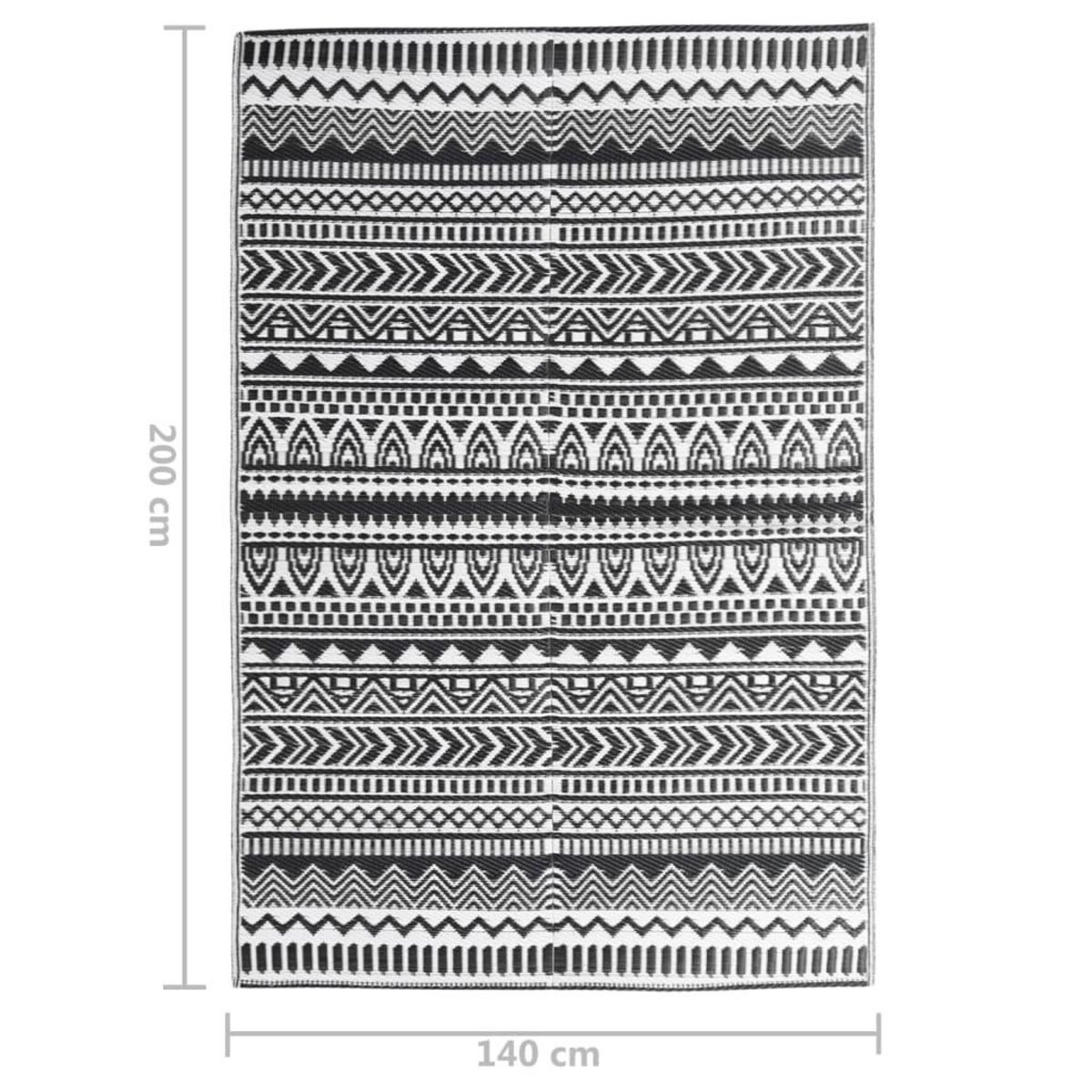 VIDAXL Tapis d'exterieur ARAKIL Noir 140x200 cm PP