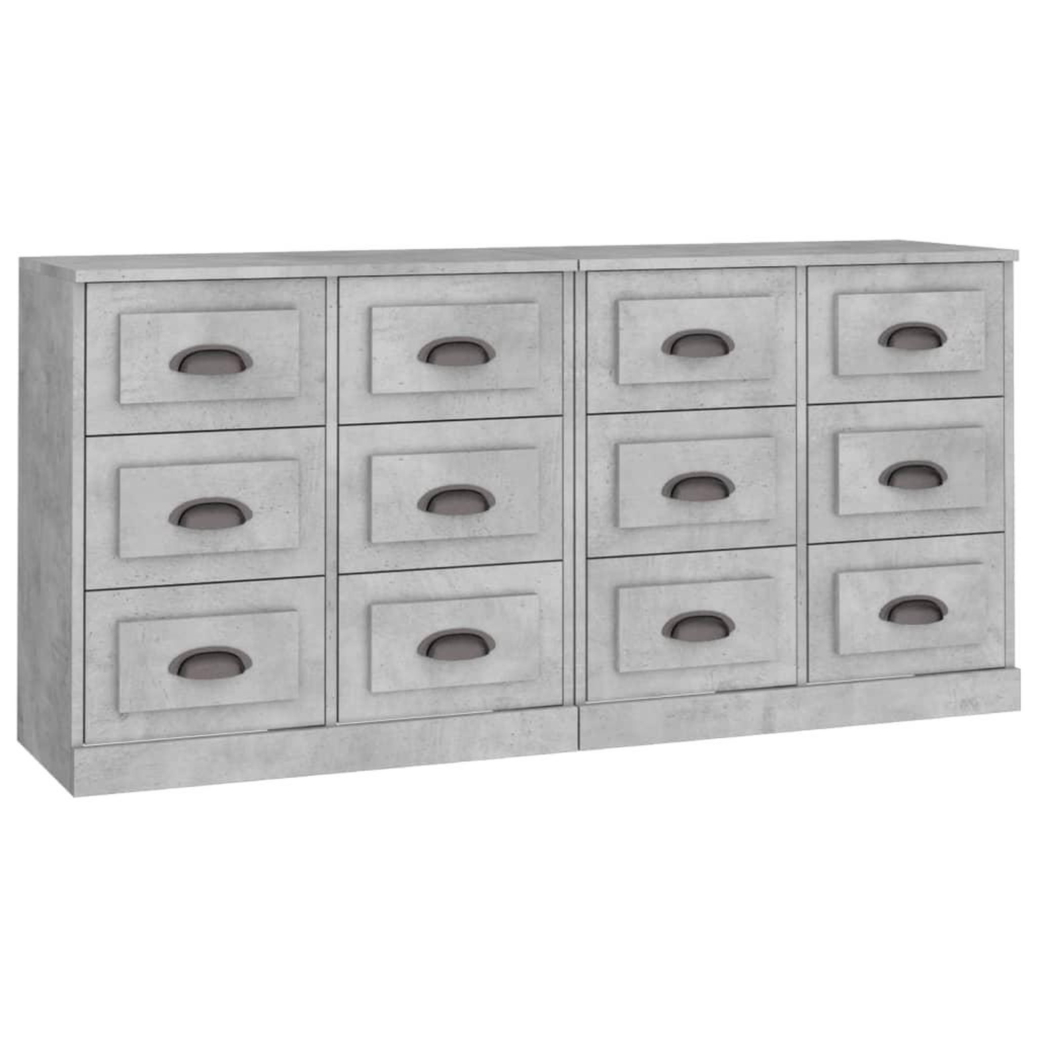 Voir la diapositive 2 : VIDAXL Buffets 2 pcs gris beton bois d'ingenierie