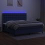 Voir la diapositive 4 : VIDAXL Sommier a lattes de lit et matelas et LED Bleu 200x200 cm Tissu