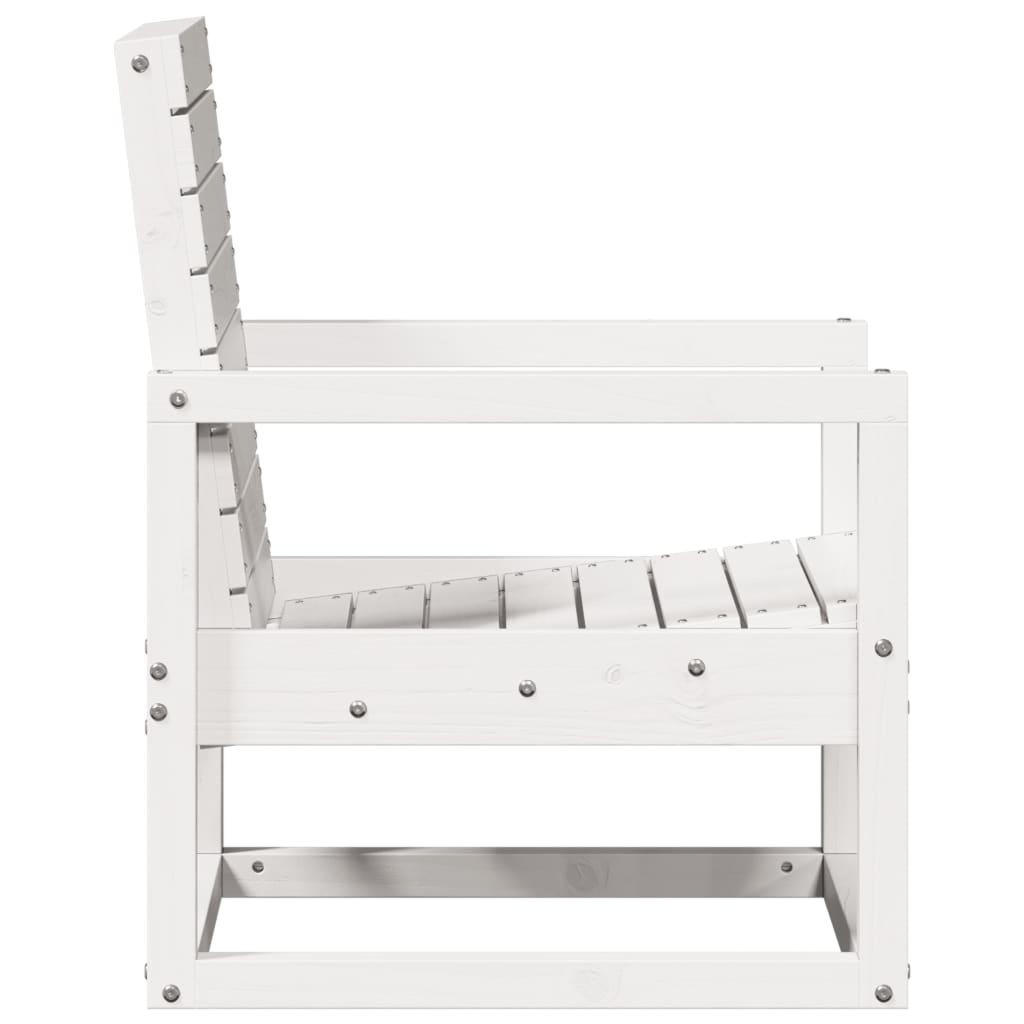 Voir la diapositive 5 : VIDAXL Chaise de jardin blanc 57,5x63x76 cm bois de pin massif