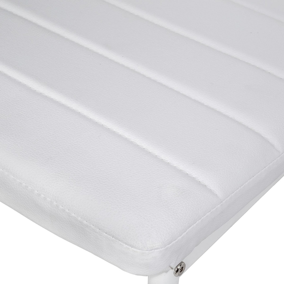tectake Ensemble de chaises de salle à manger rembourrées avec revêtement aspect cuir blanc Lot de 6