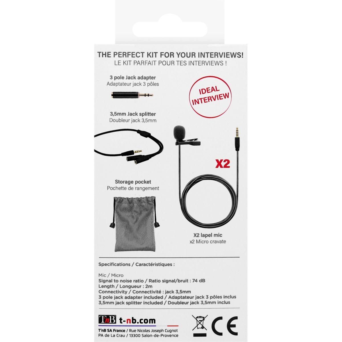 TNB Micro INFLUENCE Pack de 2 microphones cravate