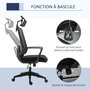 Voir la diapositive 5 : VINSETTO Vinsetto Fauteuil de bureau manager grand confort dossier ergonomique hauteur assise réglable appui-tête tissu maille noir