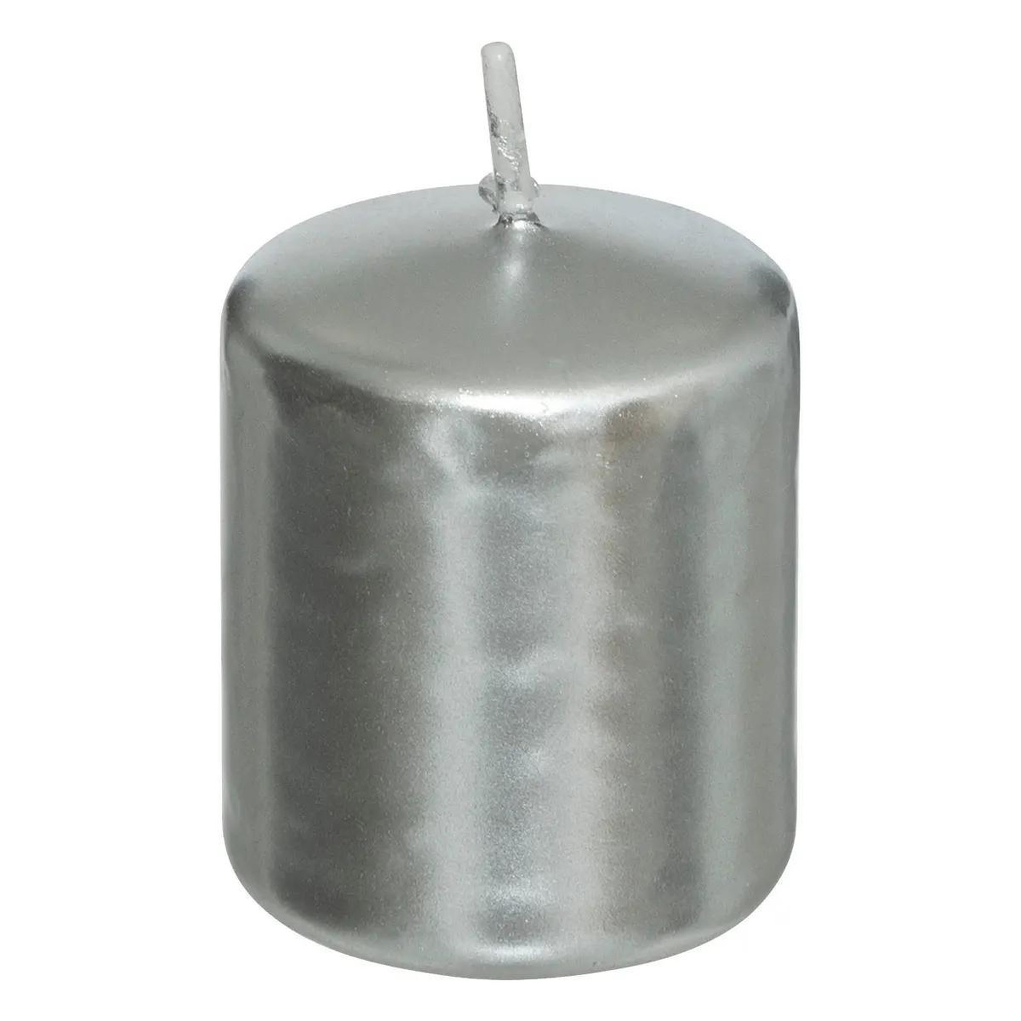 Voir la diapositive 2 : ATMOSPHERA Lot de 4 bougies déco  satin  4cm argent