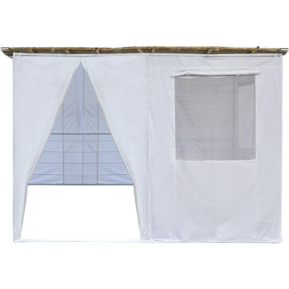 Habitat et Jardin Souccah en Kit NINA ajustable - 4 x 3 - 4 Rouleaux de bambou et 4 tasseaux de bois