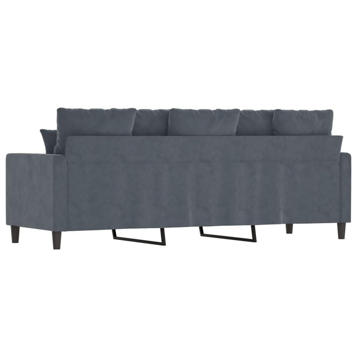 VIDAXL Canape a 3 places Gris fonce 180 cm Velours