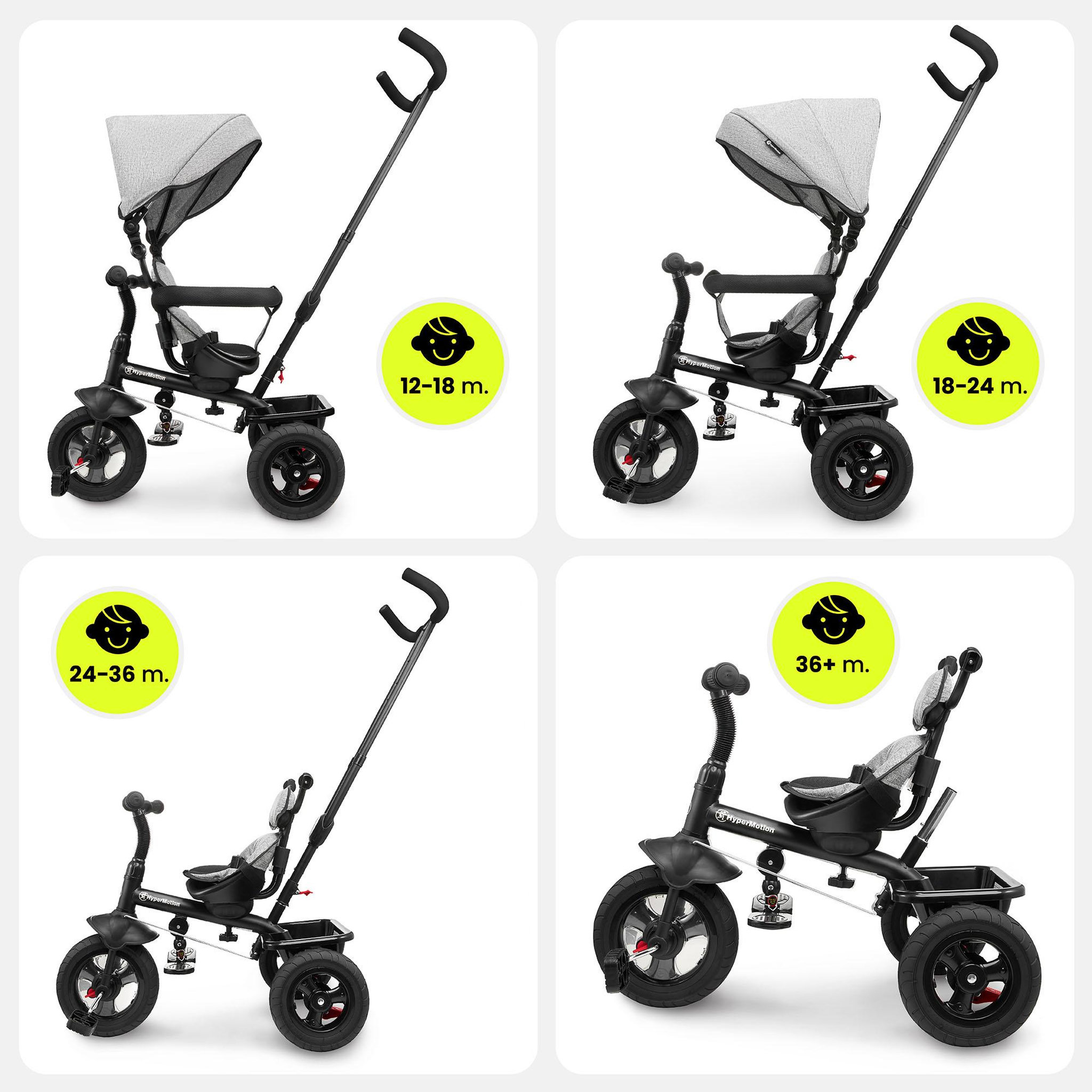 Voir la diapositive 2 : HYPERMOTION Tricycle Evolutif HyperMotion, Tricycle bébé de 1-4 ans, Vélo Enfant Pliable - Siège Réversible