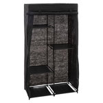 FIVE Armoire en tissu modulable avec 3 penderies et 5 étagères - Noir