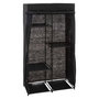 Voir la diapositive 1 : FIVE Armoire en tissu modulable avec 3 penderies et 5 étagères - Noir