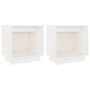 Voir la diapositive 2 : VIDAXL Tables de chevet 2 pcs Blanc 40x30x40 cm Bois de pin solide