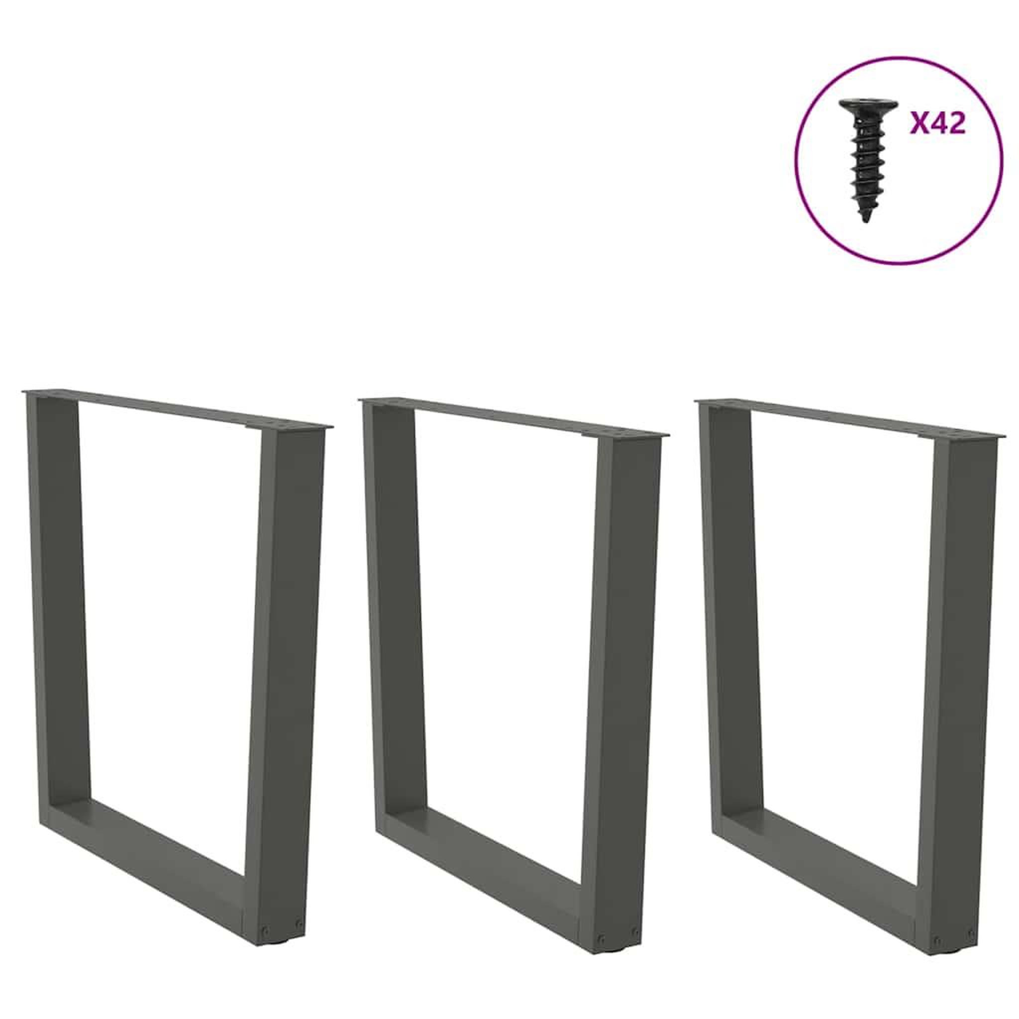 Voir la diapositive 3 : VIDAXL Pieds de table a manger forme de V 3 pcs 80x(72-73,3) cm acier