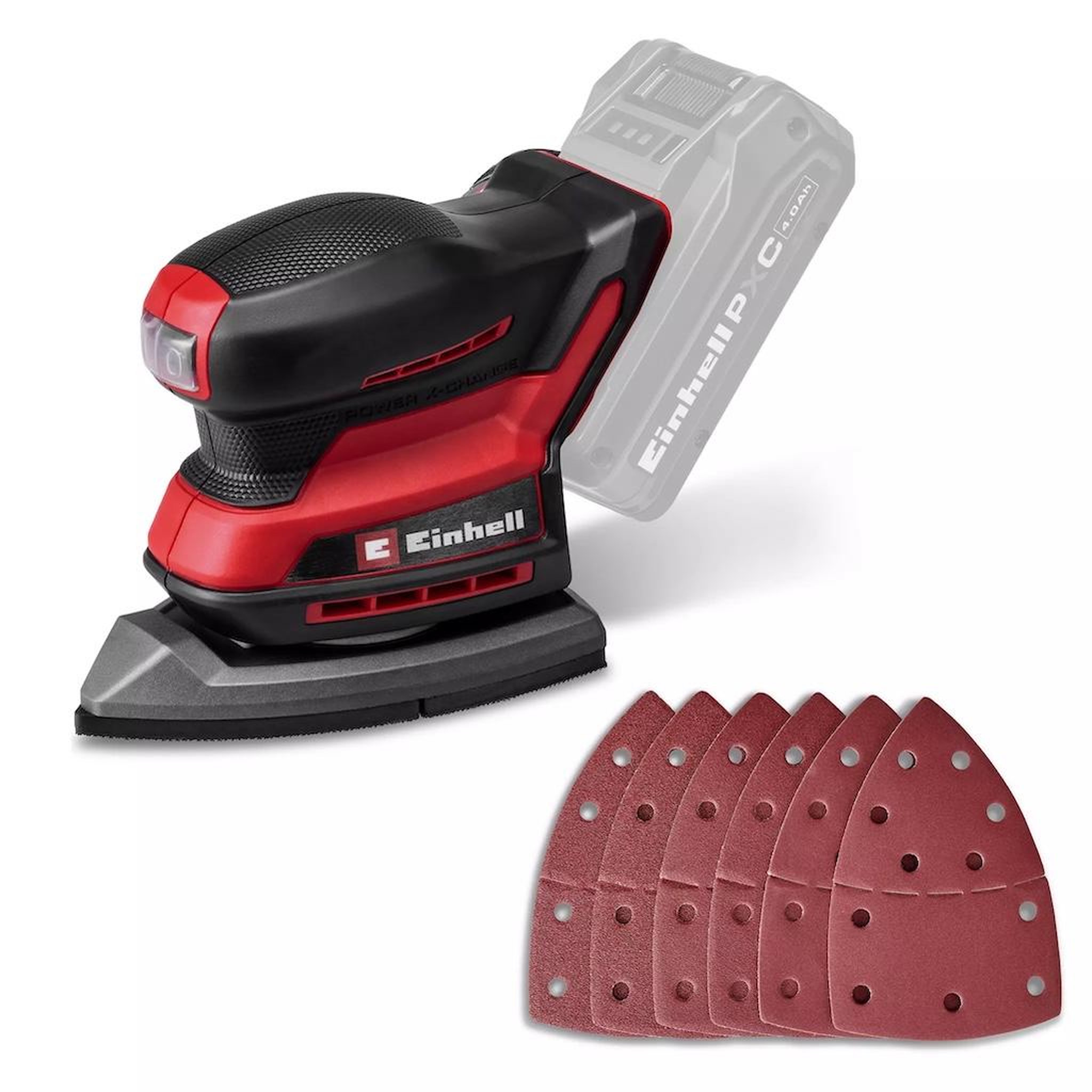 Einhell Ponceuse delta sans fil - te-os 18/150-2 li-solo - plateau orientable - power x-change