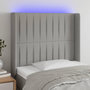Voir la diapositive 1 : VIDAXL Tete de lit a LED Gris clair 103x16x118/128 cm Tissu