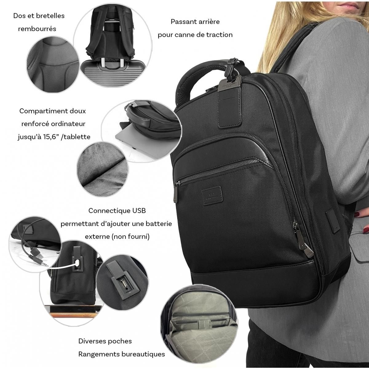 David Jones Sac à dos porte-ordinateur 15.6