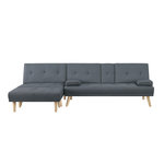 CONCEPT USINE Canapé scandinave convertible 5 places en tissu gris STOCKHOLM