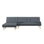 Voir la diapositive 1 : CONCEPT USINE Canapé scandinave convertible 5 places en tissu gris STOCKHOLM