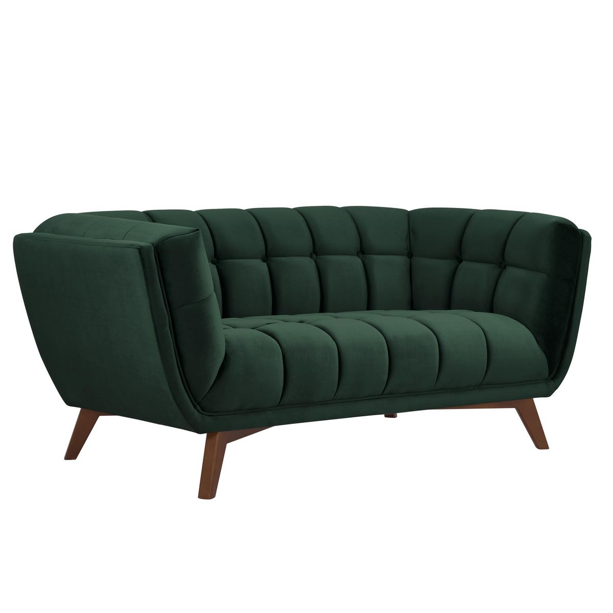 Rendez vous déco Canapé 3 places en velours vert foncé - Mona