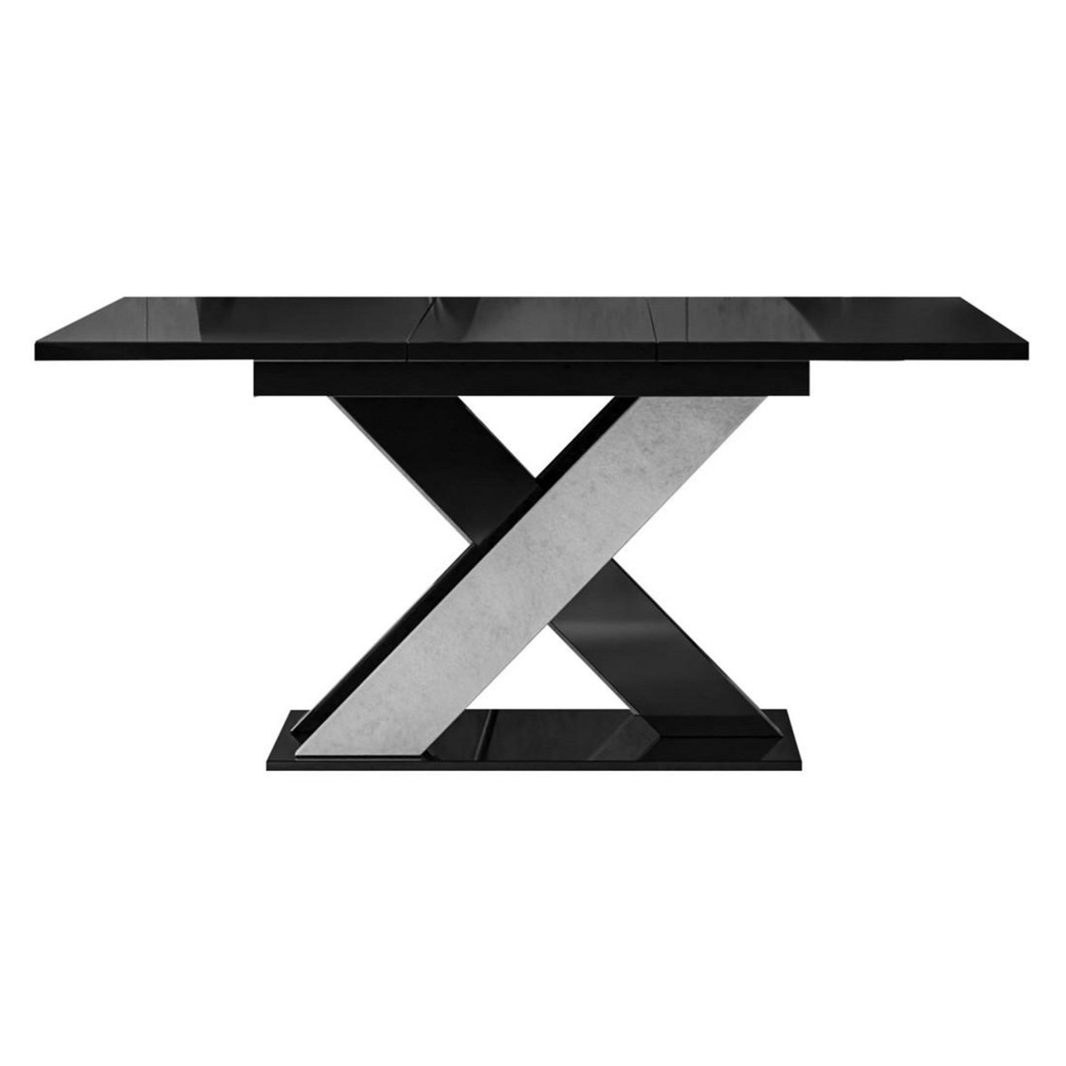 BEST MOBILIER Tosca - table à manger extensible - noir et gris - 4 à 6 personnes