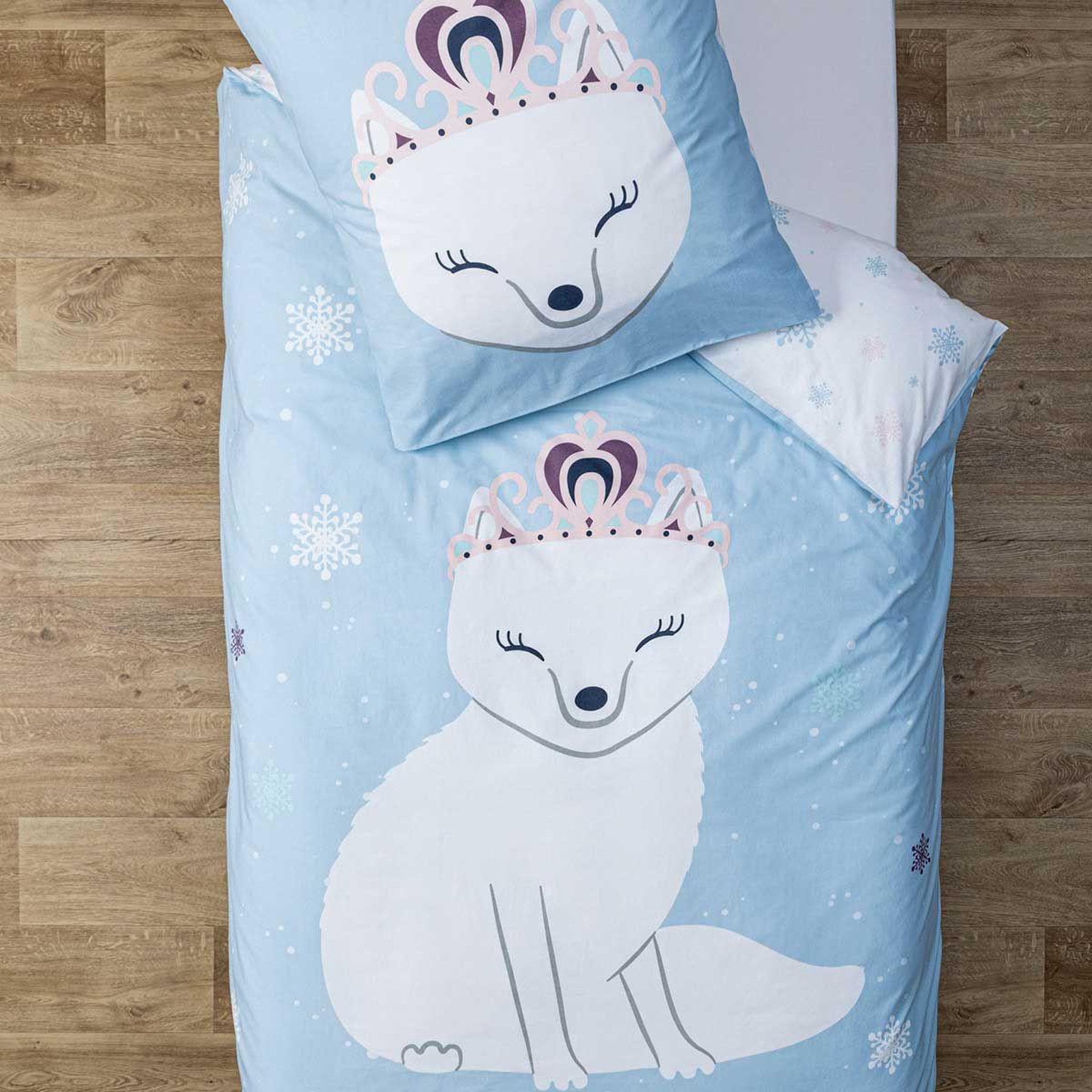 Atmosphera Kids Parure de lit 2 pièces  hiver  140x200cm bleu