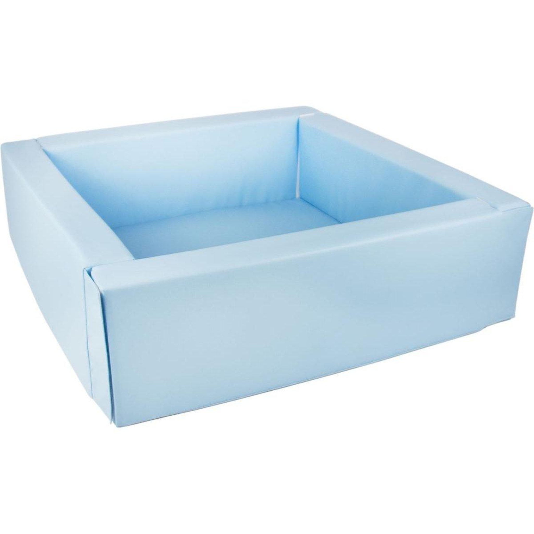 VELINDA Piscine à balles carrée en cuir artificiel, sans balles — bleu clair