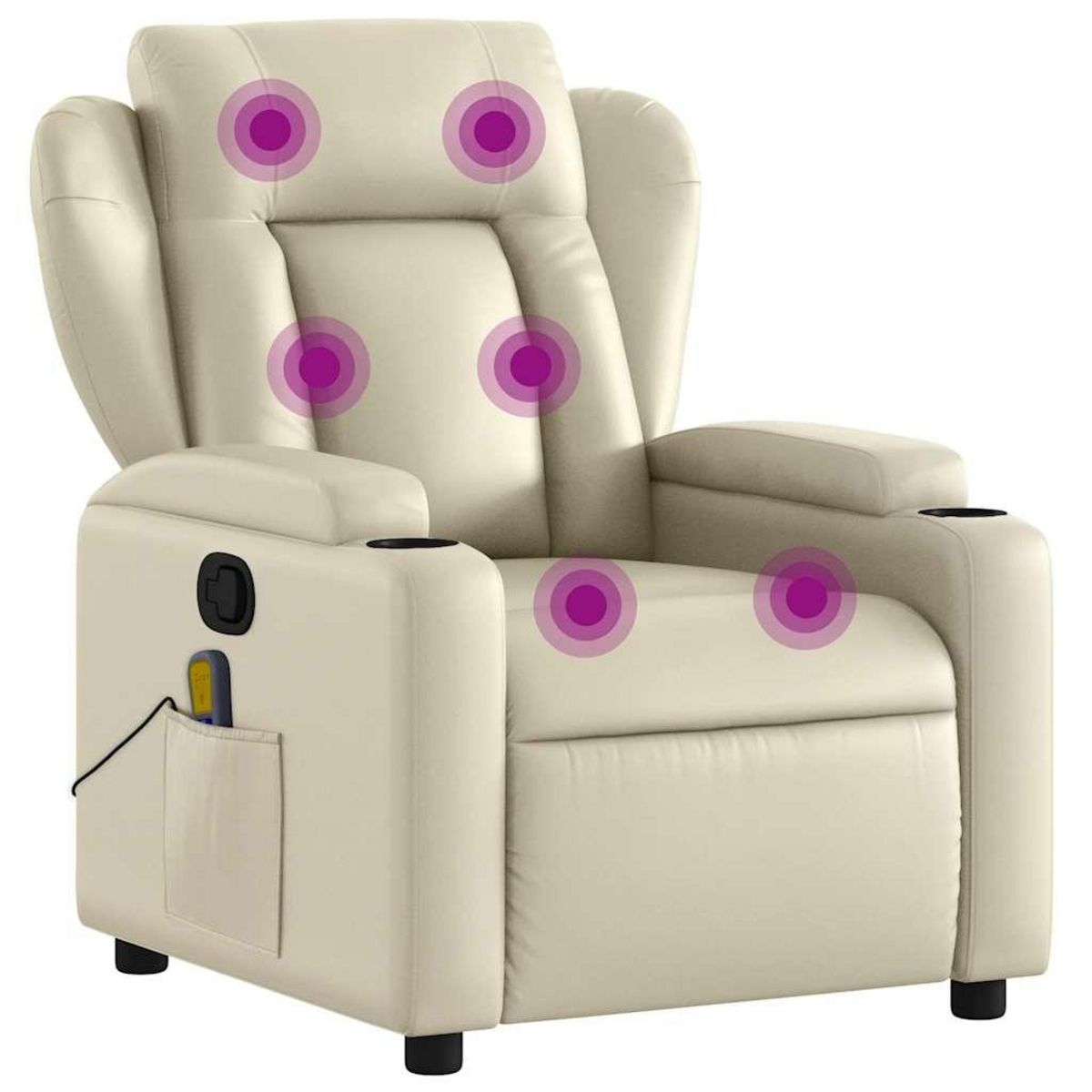 VIDAXL Fauteuil inclinable de massage Creme Similicuir