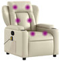 Voir la diapositive 2 : VIDAXL Fauteuil inclinable de massage Creme Similicuir