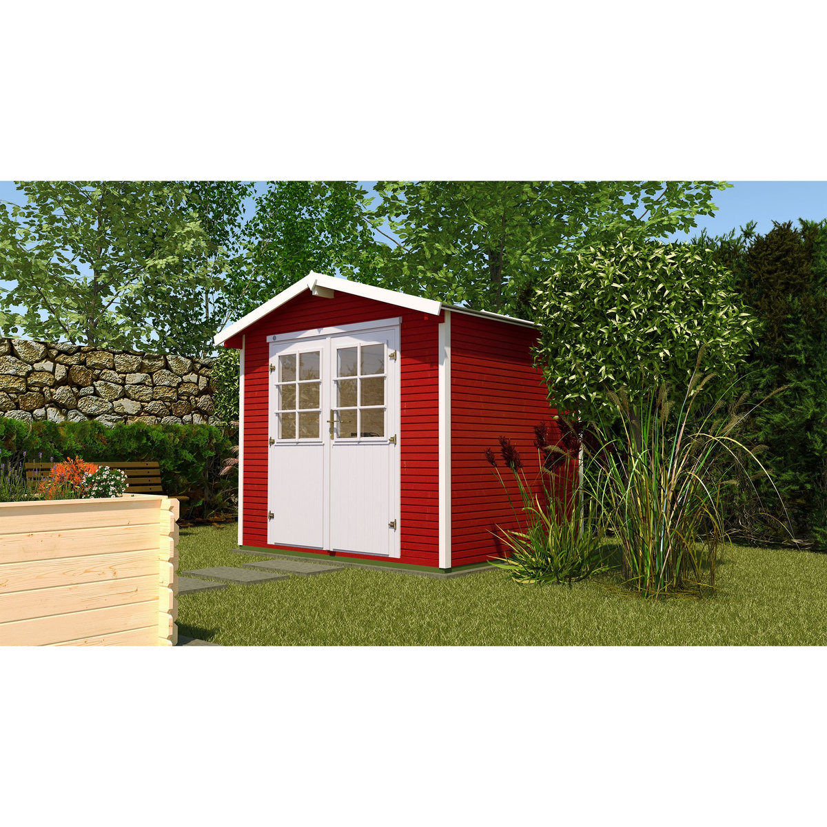 WEKA Abri de jardin bois - Rouge - 4,68m²
