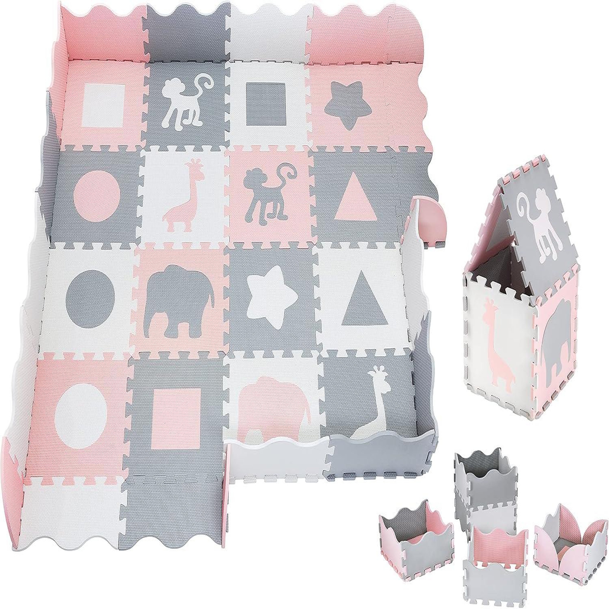MOBY SYSTEM Tapis d'eveil Tapis de Puzzle en Mousse EVA pour Bébé 150 x 150 avec Rebords