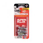 RED HEAD Lot de 4 chevilles diam. 10 x L.35 mm et vis à expansion diam. 5 x L.40 mm, RED HEAD