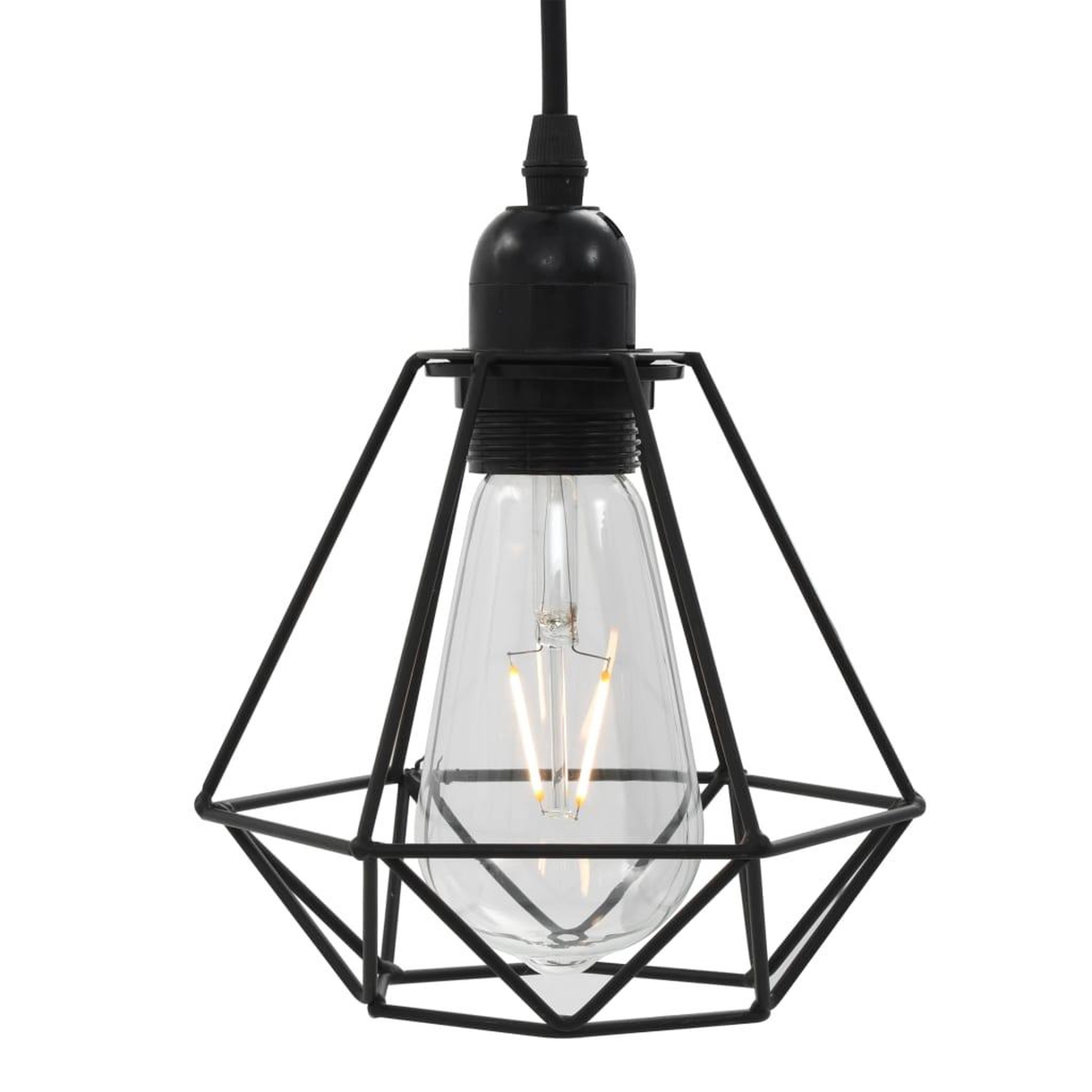 Voir la diapositive 5 : VIDAXL Plafonnier avec design de diamant Noir 3 ampoules E27