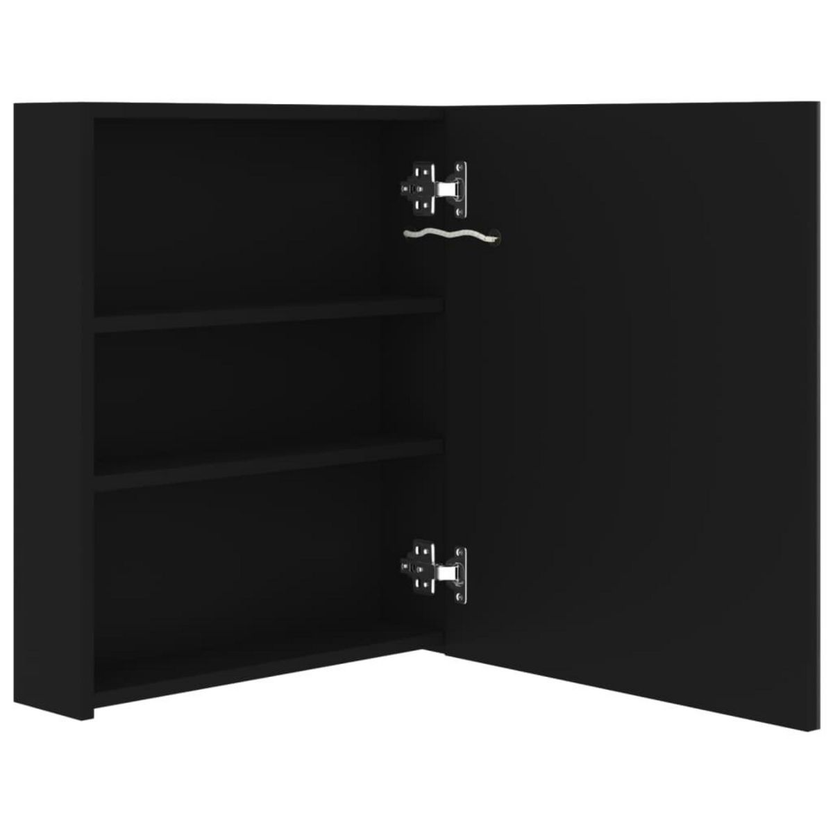 VIDAXL Armoire de salle de bain a miroir LED noir 50x14x60 cm