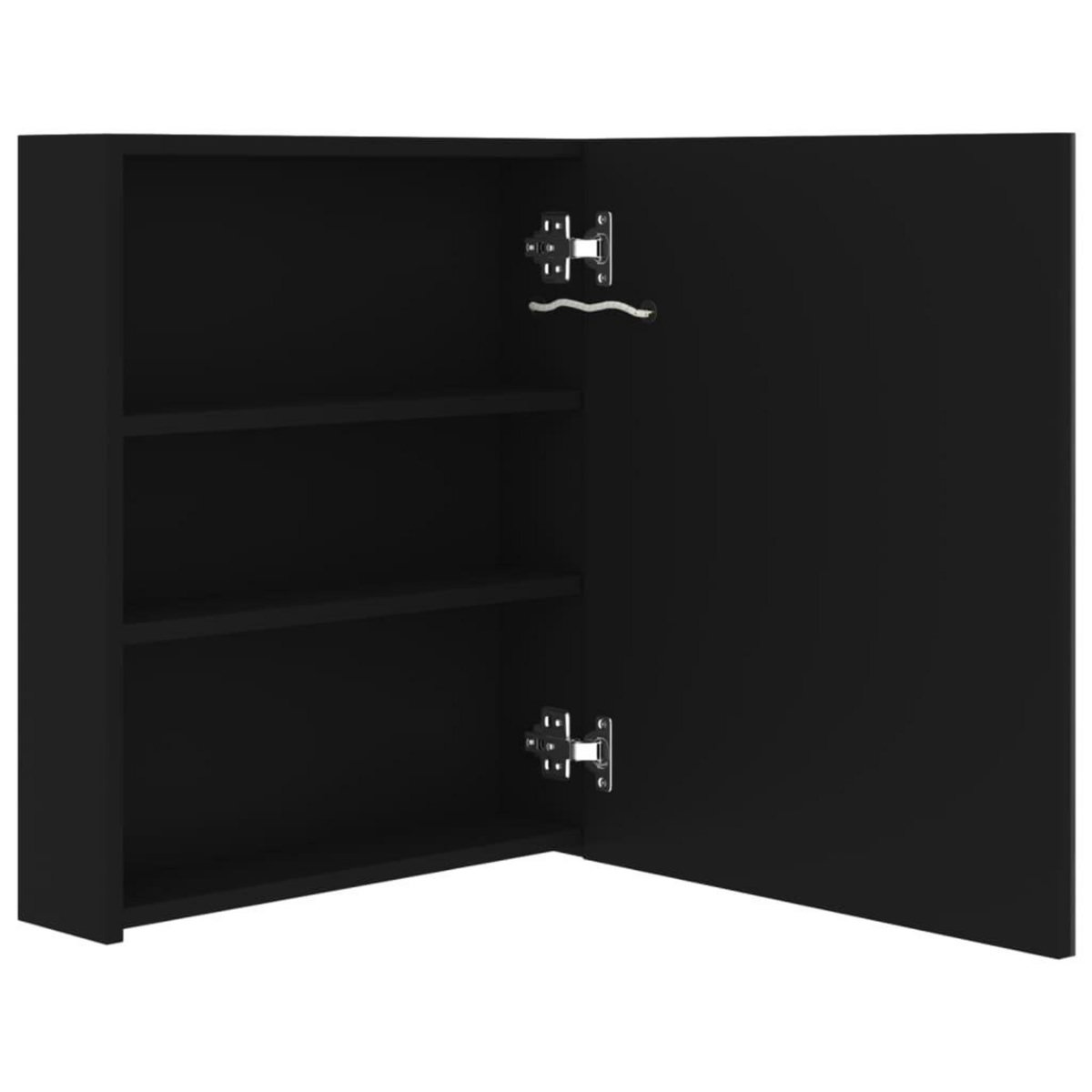 VIDAXL Armoire de salle de bain a miroir LED noir 50x14x60 cm