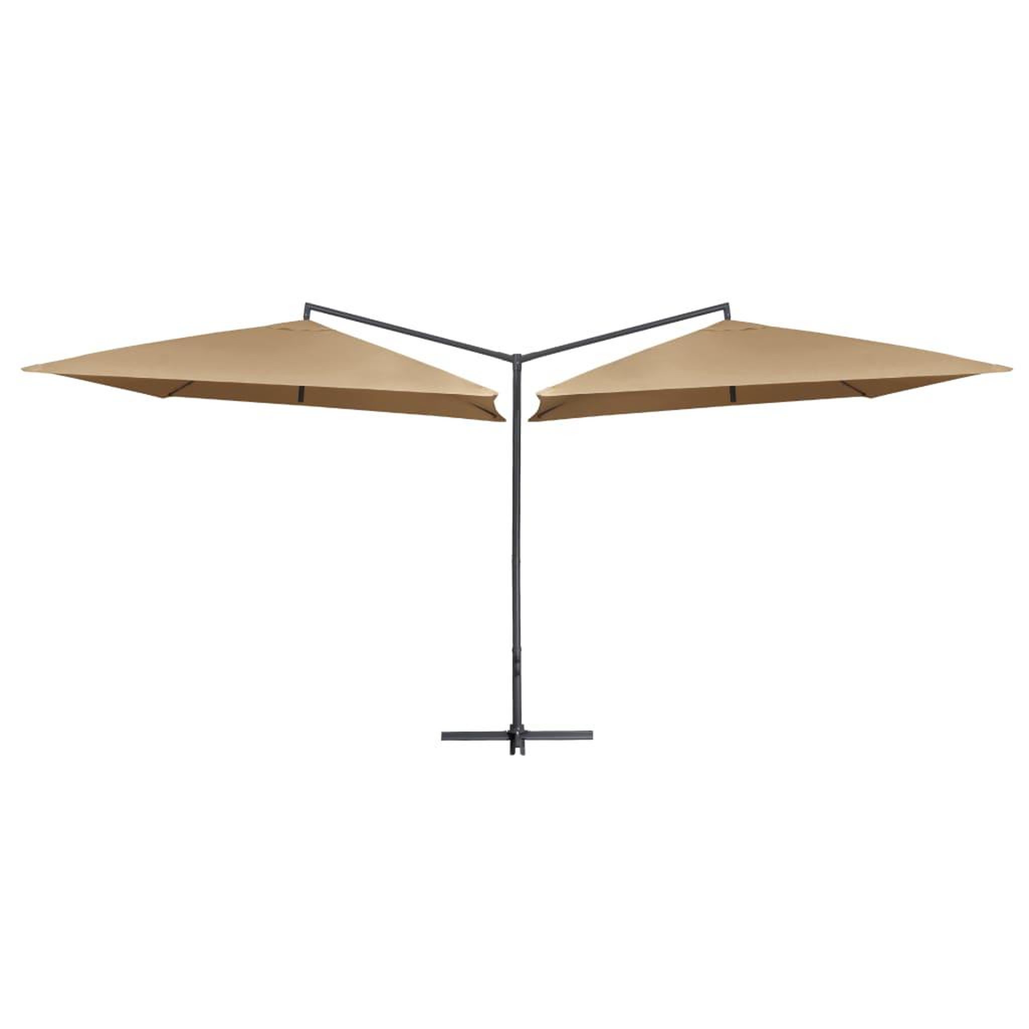 Voir la diapositive 1 : VIDAXL Parasol double avec mat en acier 250 x 250 cm Taupe