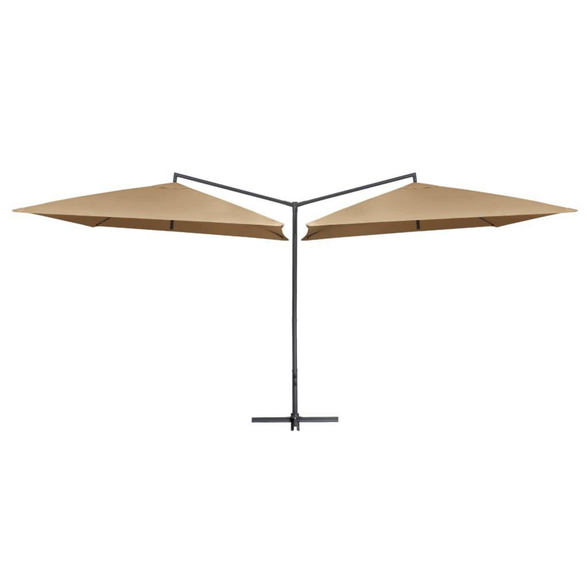 VIDAXL Parasol double avec mat en acier 250 x 250 cm Taupe