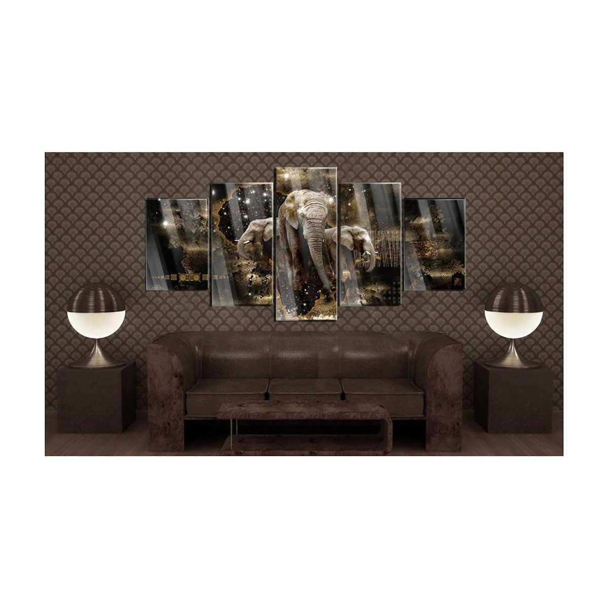 Paris Prix Tableau sur Verre Acrylique  Brown Elephants