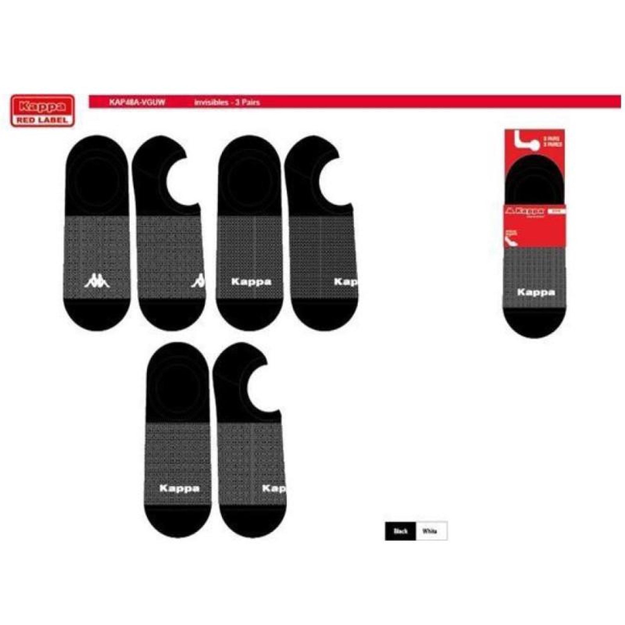 Voir la diapositive 4 : KAPPA Chaussettes Homme FOOTIES KAPPA