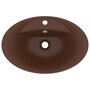 VIDAXL Lavabo ovale a trop-plein Marron fonce mat 58,5x39 cm Ceramique