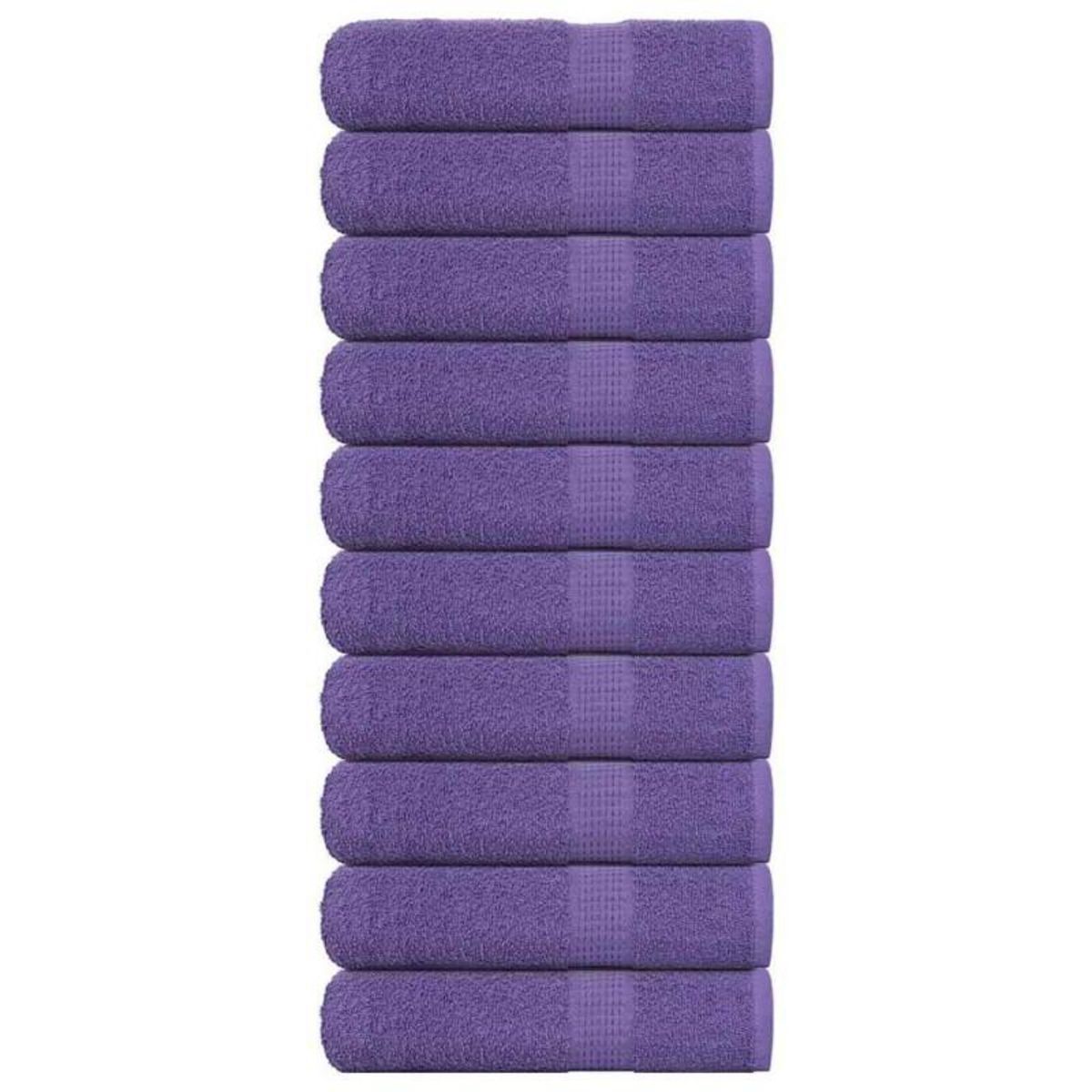 VIDAXL Serviettes de douche 10 pcs violet 70x140cm 360 g m² 100% coton