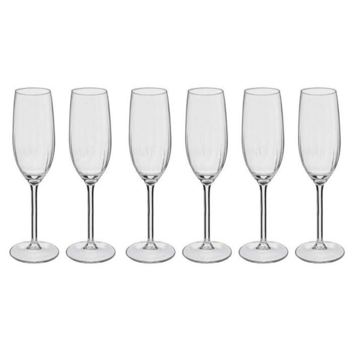 SECRET DE GOURMET Lot de 6 Flûtes à Champagne  Volta  21cl Transparent