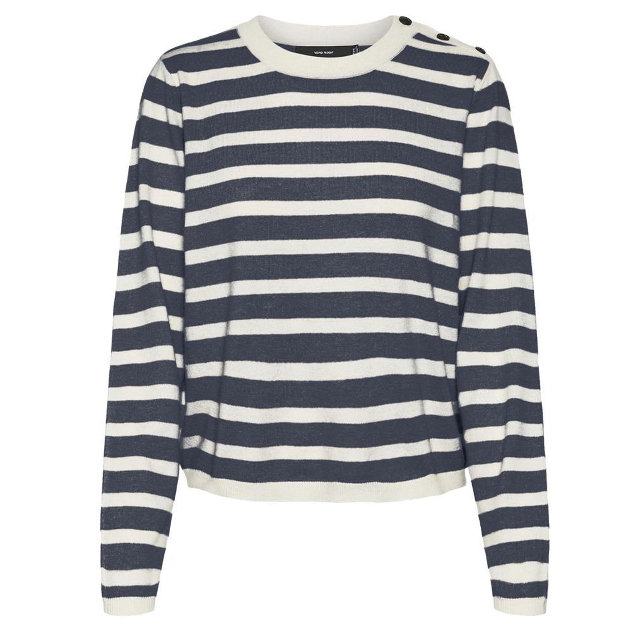 Voir la diapositive 3 : Vero Moda Pull Rayure /Écru Femme Vero Moda Fantastic Button