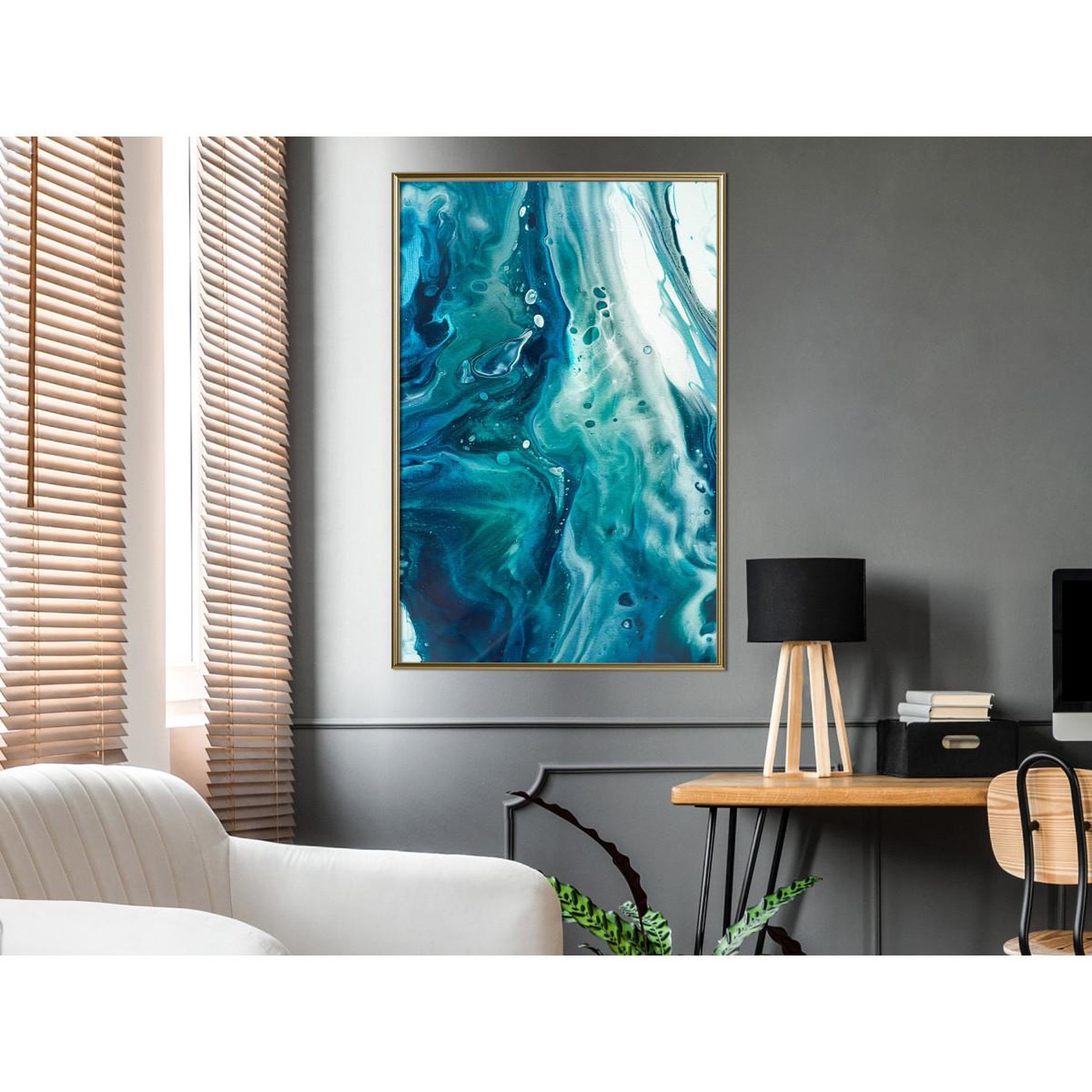 Voir la diapositive 2 : Paris Prix Affiche murale encadrée  acrylic pouring ii