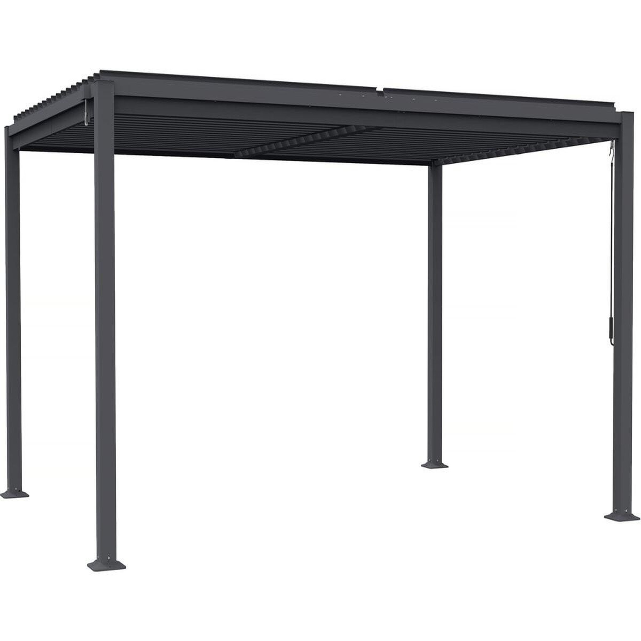 Habitat et Jardin Pergola bioclimatique autoportante avec lames orientables  howard  - 3 x 4 m - gris